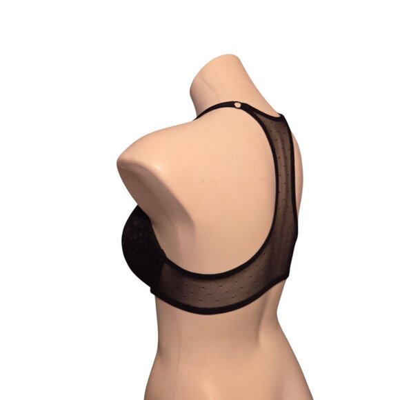 Victoria’s Secret 34D Bra Black T-Shirt Push-Up Mesh Racerback Front Closure - Picture 5 of 6